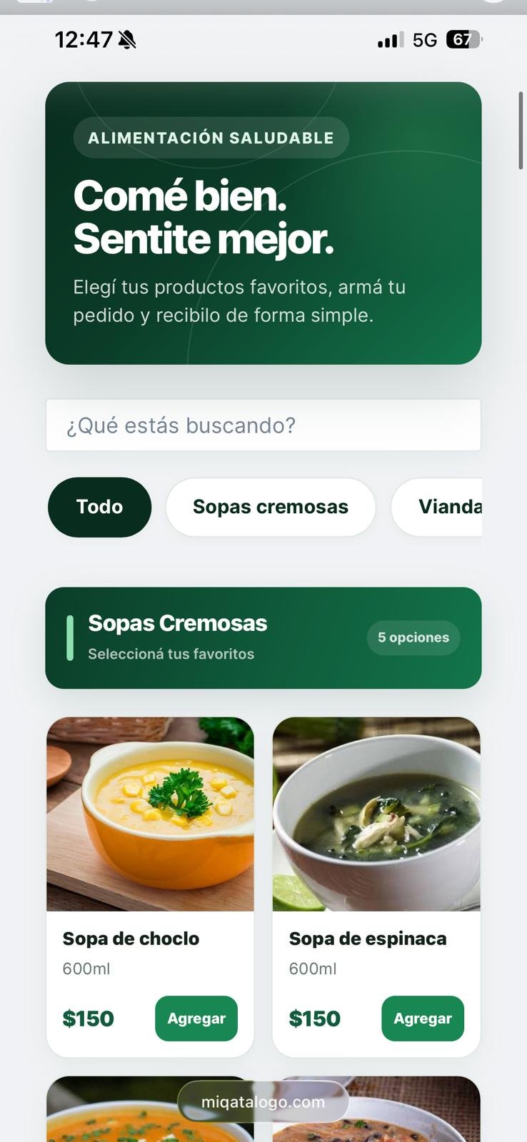 Captura de la app Mi Tienda
